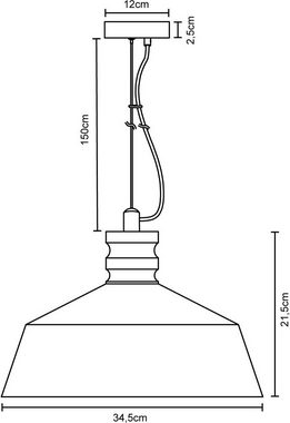 Paco Home Pendelleuchte KUTTER, ohne Leuchtmittel, LED, E27, Lampe Für Wohnzimmer Esszimmer Küche, Höhenverstellbar