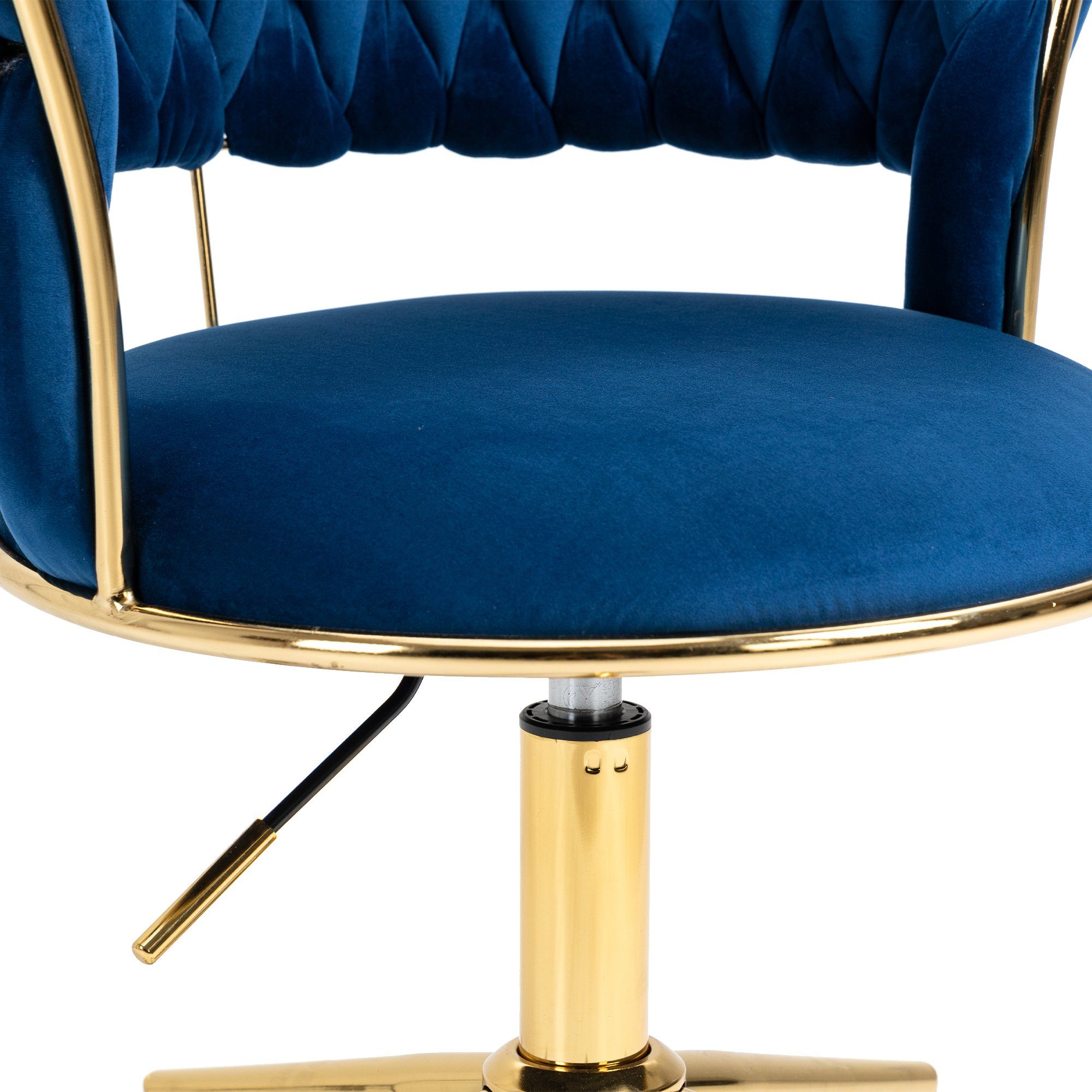 Ulife Beinen, mit goldfarbigen Blau höhenverstellbar 360 Rollenstuhl ° Drehstuhl