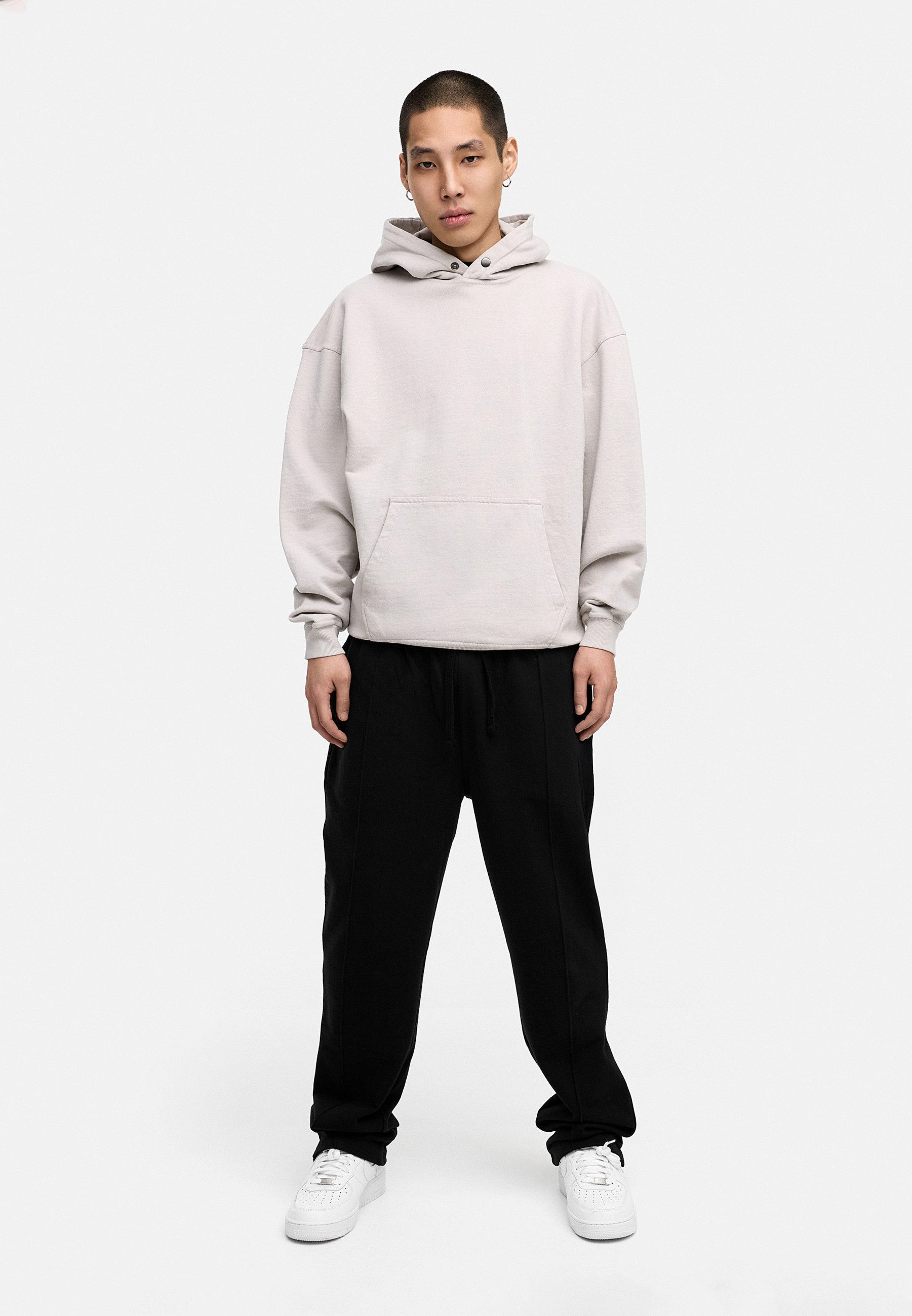 BEHYPE STUDIOS Hoodie IM OVERSIZE FIT Herren Kapuzenpullover mit Button-Close lockeres Kapuzen-Sweatshirt