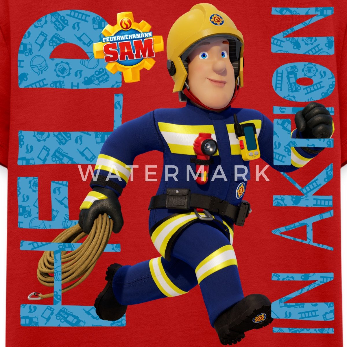 Spreadshirt T-Shirt Feuerwehrmann Sam™ Held In Aktion Cooles Design Kinder Premium T-Shirt (1-tlg) – Bild 2 von 5