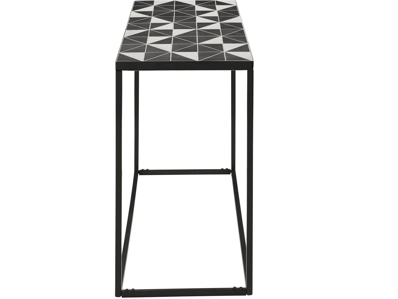 loft24 Beistelltisch Stanley (1-St), Konsolentisch aus Metall, Tischplatte in Mosaik Design, 130 cm breit