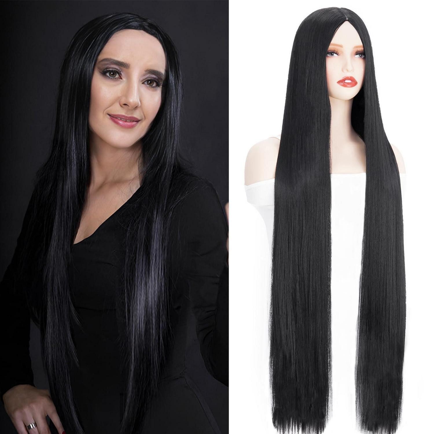LuxusKollektion Kostüm-Perücke Perücke lange glatt Frauen Kostüm Halloween Cosplay Schwarz 40 Zoll