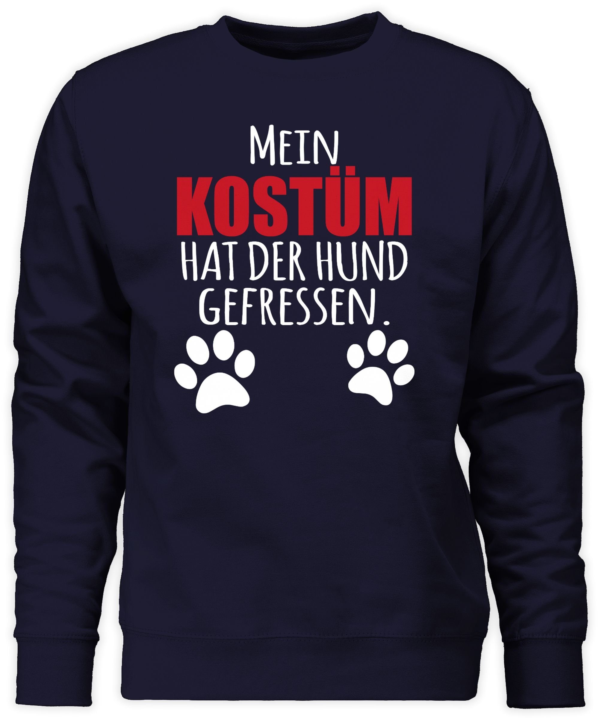Dog Hund Dunkelblau Sweatshirt Outfit Hundekostüm Faschingskostüme Shirtracer gefressen (1-tlg) Mein Kostüm hat 3 - der Karneval