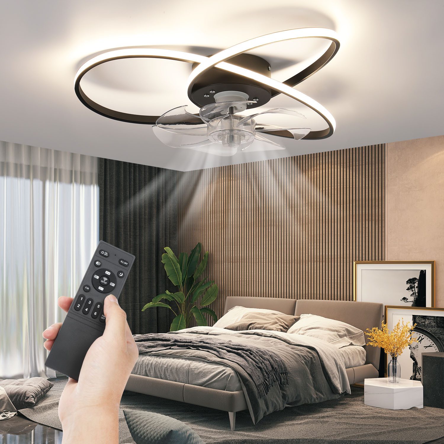 LETGOSPT LED Deckenleuchte Leise Deckenventilator mit günstig online kaufen