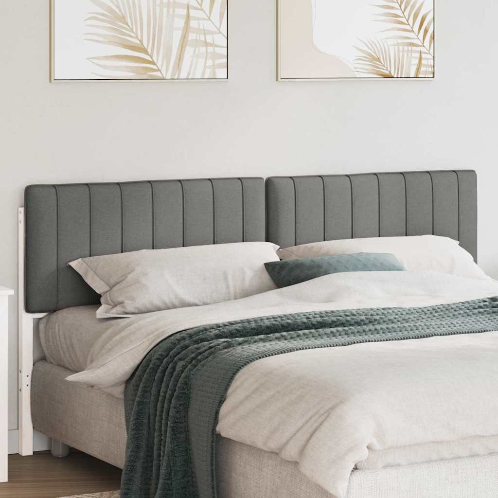 furnicato Kopfteil Massivholz 205,5 x 12 x 84,5 cm Weiß und Hellgrau, (1 St), Gepolstertes Bett-Kopfteil mit veredelter Rückseite für Schlafzimmer