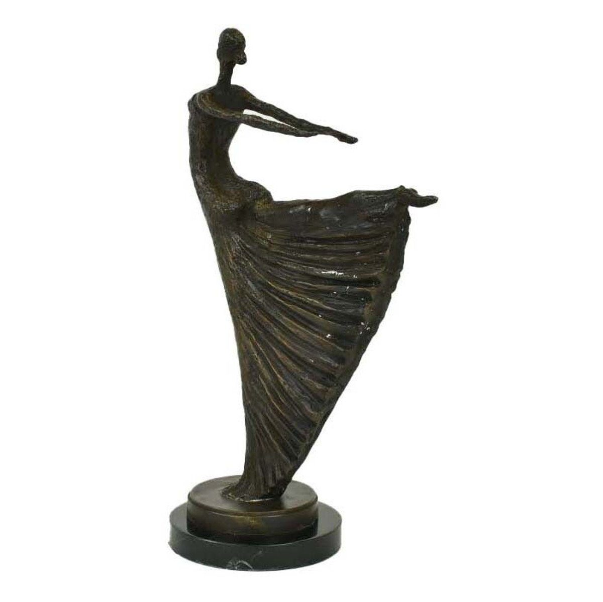 Accessoires 53.5 Luxus Deko Bronzefigur auf cm Dekofigur Skulptur Bronze Bronze Tänzerin Padrino H Casa Dekofigur Marmorsockel - - - Jugendstil