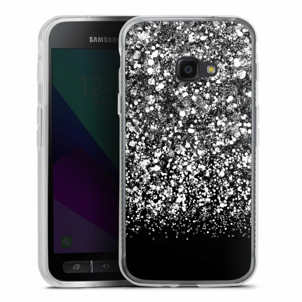 DeinDesign Handyhülle Glitzer Look Schneeflocken Muster Snow Fall Glitter Look, Samsung Galaxy Xcover 4 Silikon Hülle Bumper Case Handy Schutzhülle