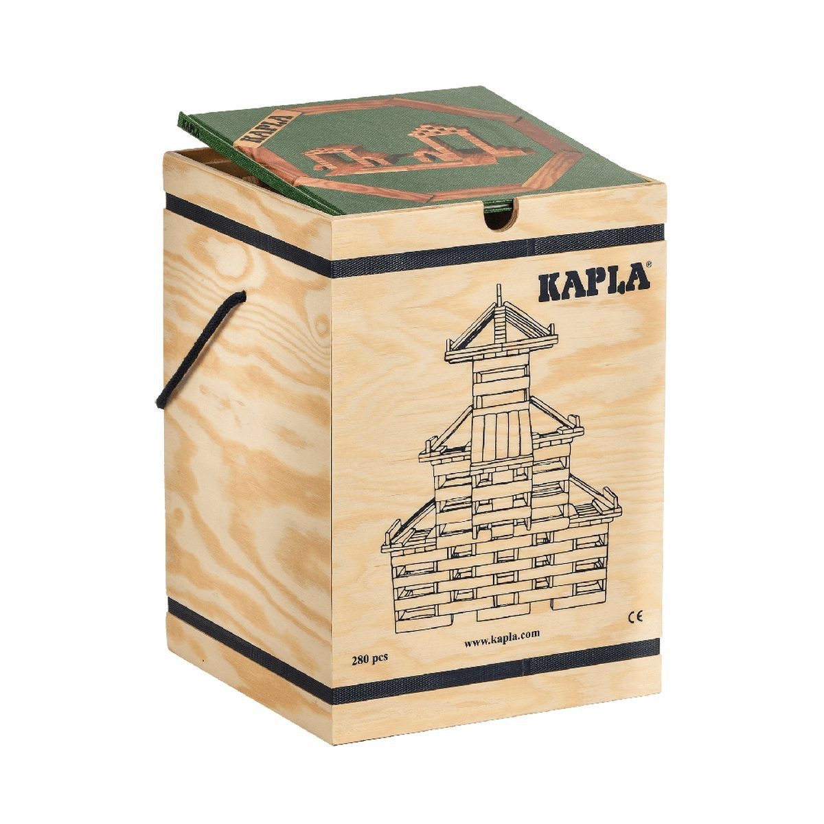 KAPLA® Holzbausteine 280er Box naturbelassene Holzplättchen Spielbausteine