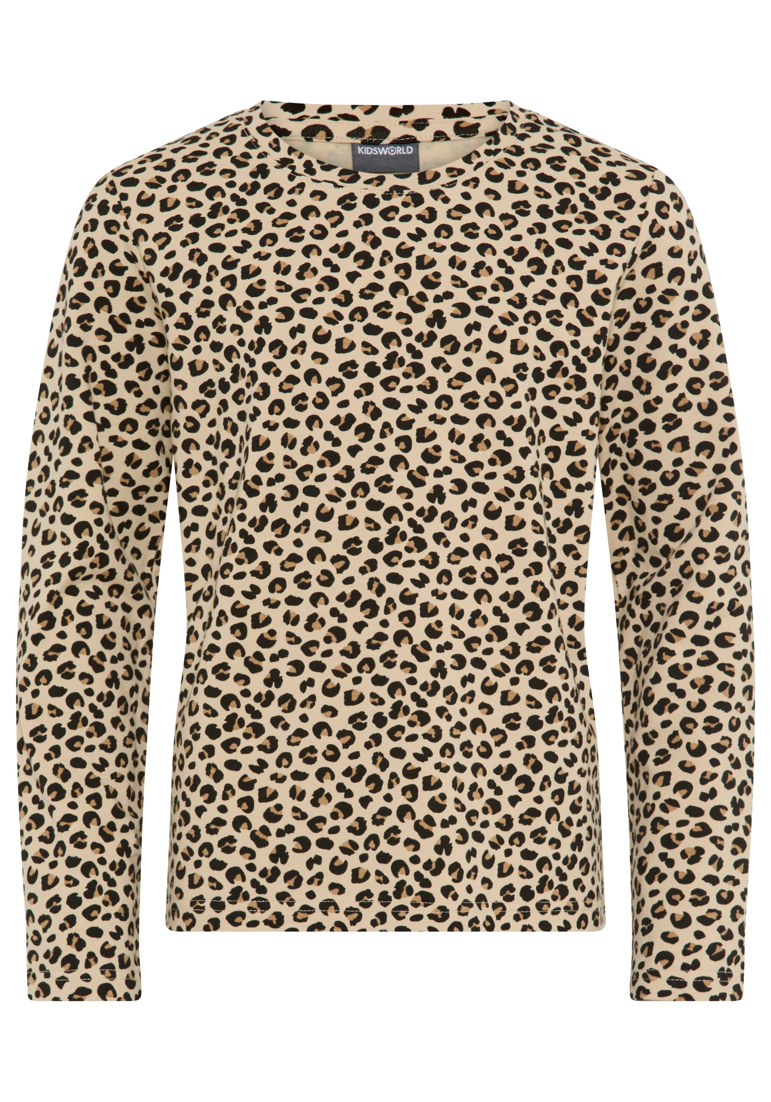 Langarmshirt Shirt in Leo-Optik
