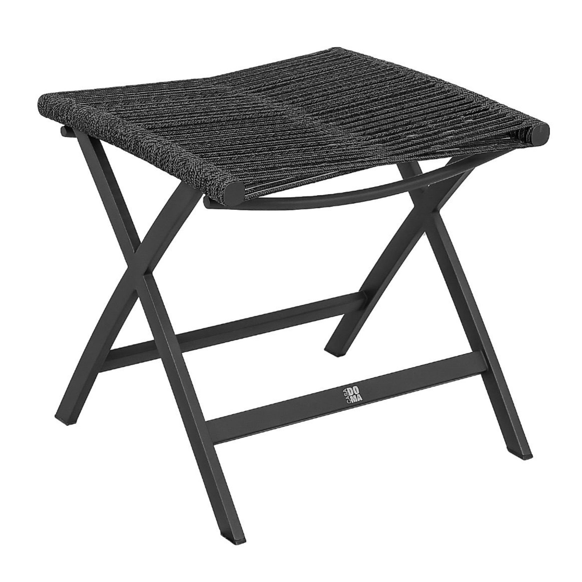 CASA DOMA Gartenlounge-Hocker Mineo, Gartenhocker, Fußhocker, Edelstahl anthrazit, Rope