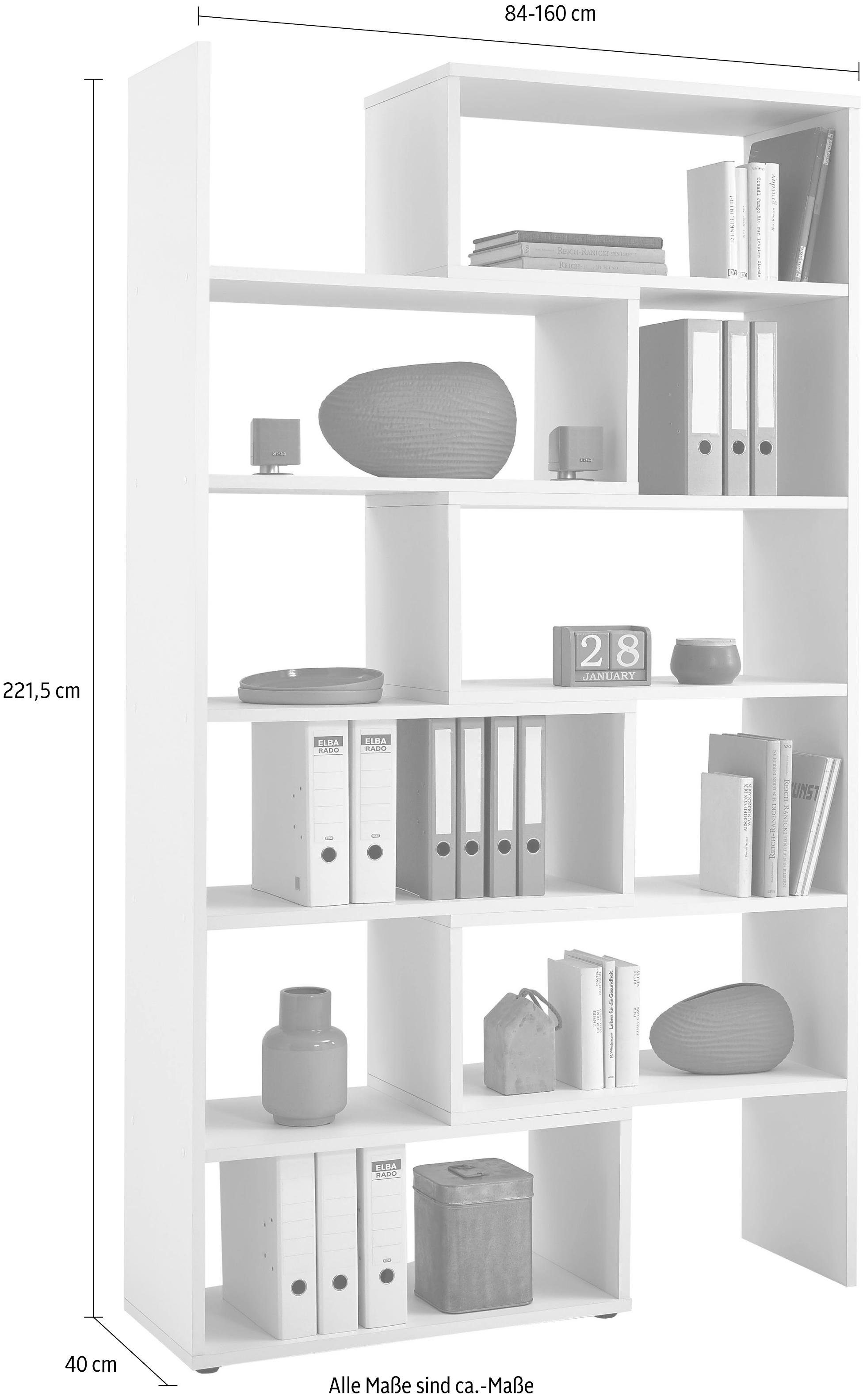 FMD Eckregal Calvi, Regal, variable aufstellbar - Ecklösung oder gerade aufstellbar