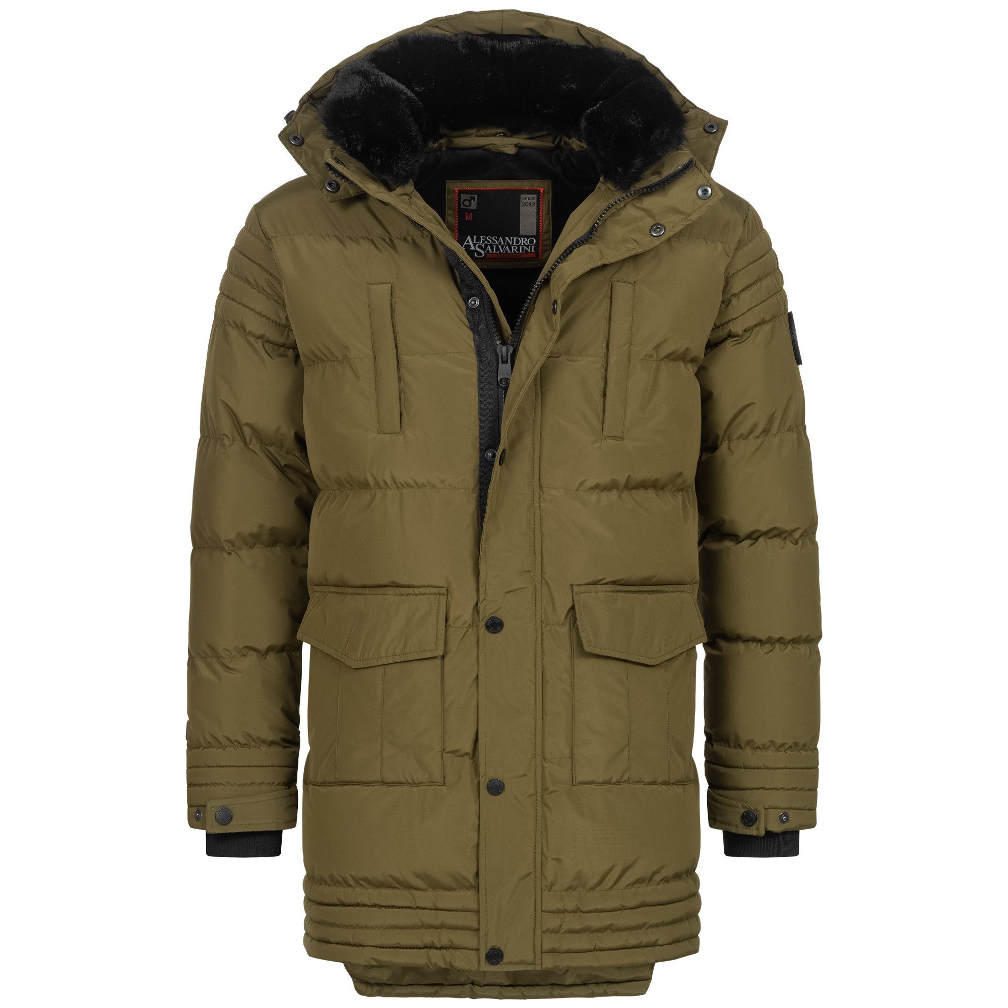 Olive Alessandro Winterjacke Teddyfelleinsatz mit Salvarini Dark ASVenico