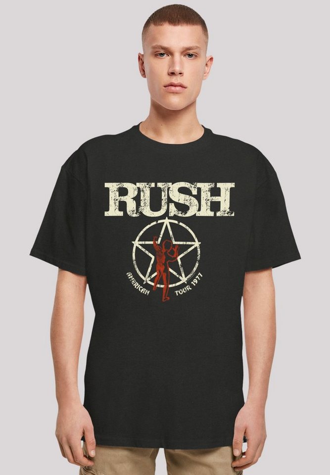F4NT4STIC T-Shirt Rush Rock Band American Tour 1977 Premium Qualität, Weite  Passform und überschnittene Schultern