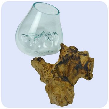 SIMANDRA Dekovase Wurzelhoz (Vase, Mittel), H: 21 - 23 cm, B: 18 - 20 cm, ø Vase 7 - 8 cm