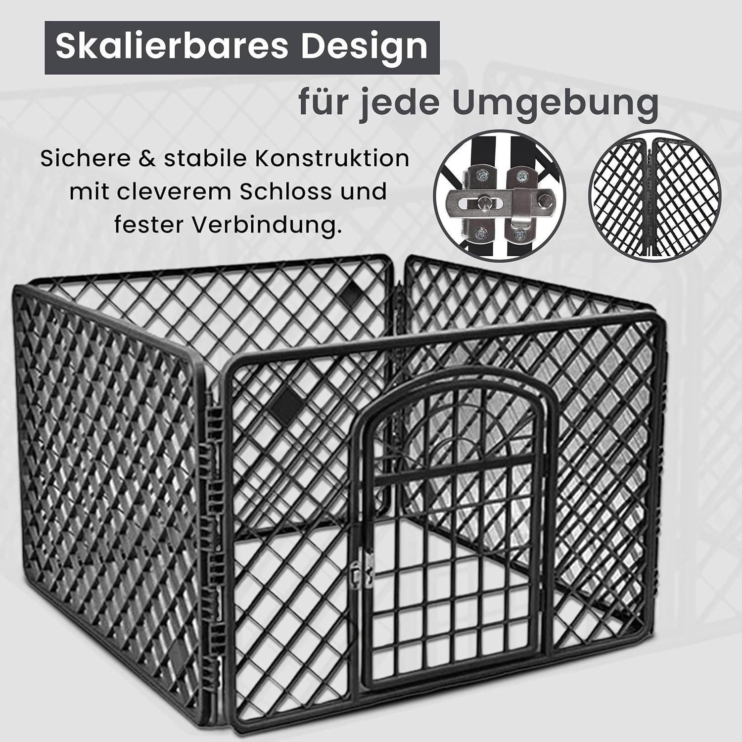 Best for Home Hundezwinger Faltbarer Hundelaufstall – flexibel, pflegeleicht, Indoor & Outdoor