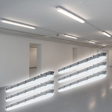 etc-shop LED Rasterleuchte, LED-Leuchtmittel fest verbaut, Kaltweiß, Deckenlampen Wannenleuchte Feuchtraum 120 cm