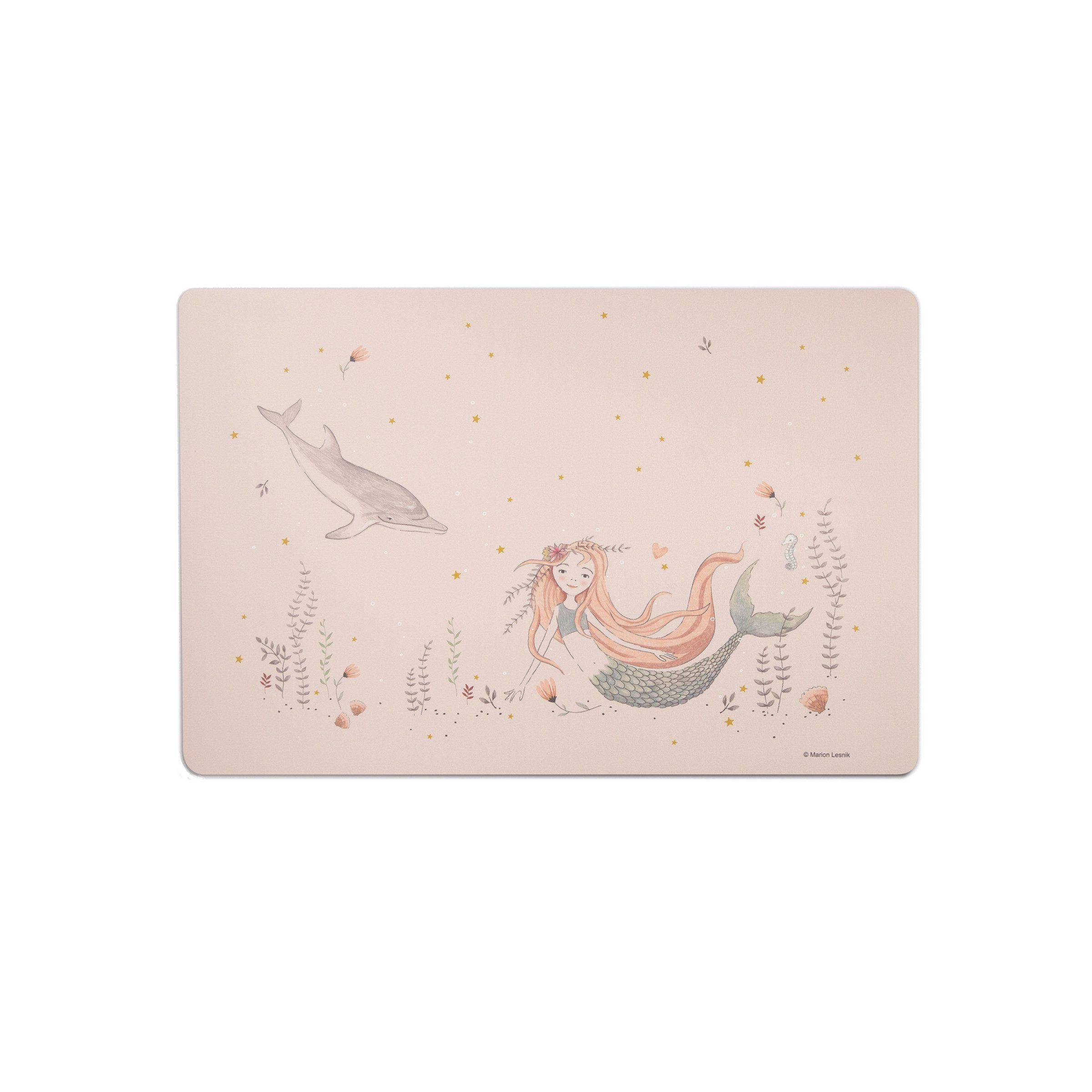 Designforlittleones Schreibtischunterlage Schreibtischunterlage Meerjungfrau original by Marion Lesnik