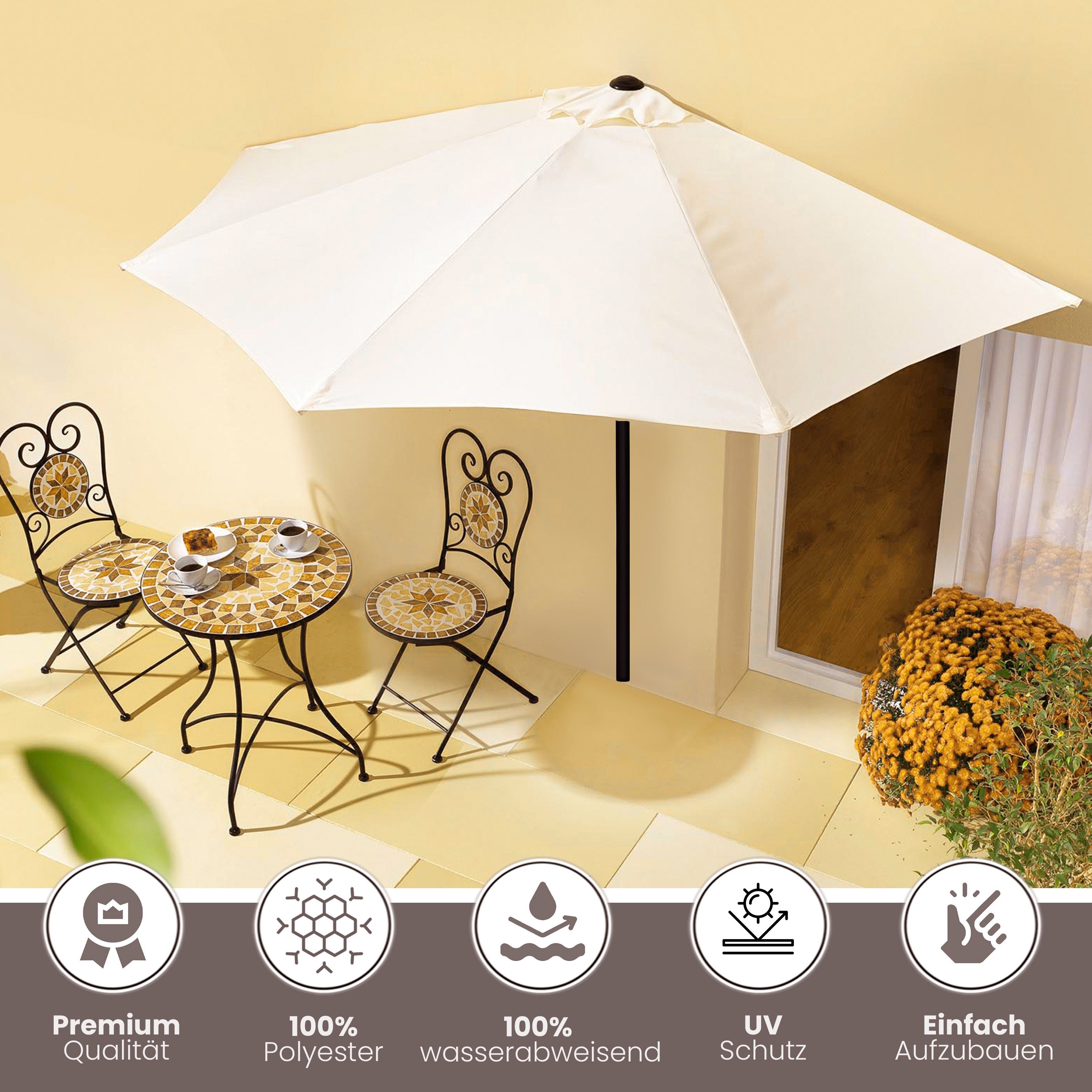 habeig Sonnenschirm Sonnenschirm halbrund #66 rechteckig günstig online kaufen