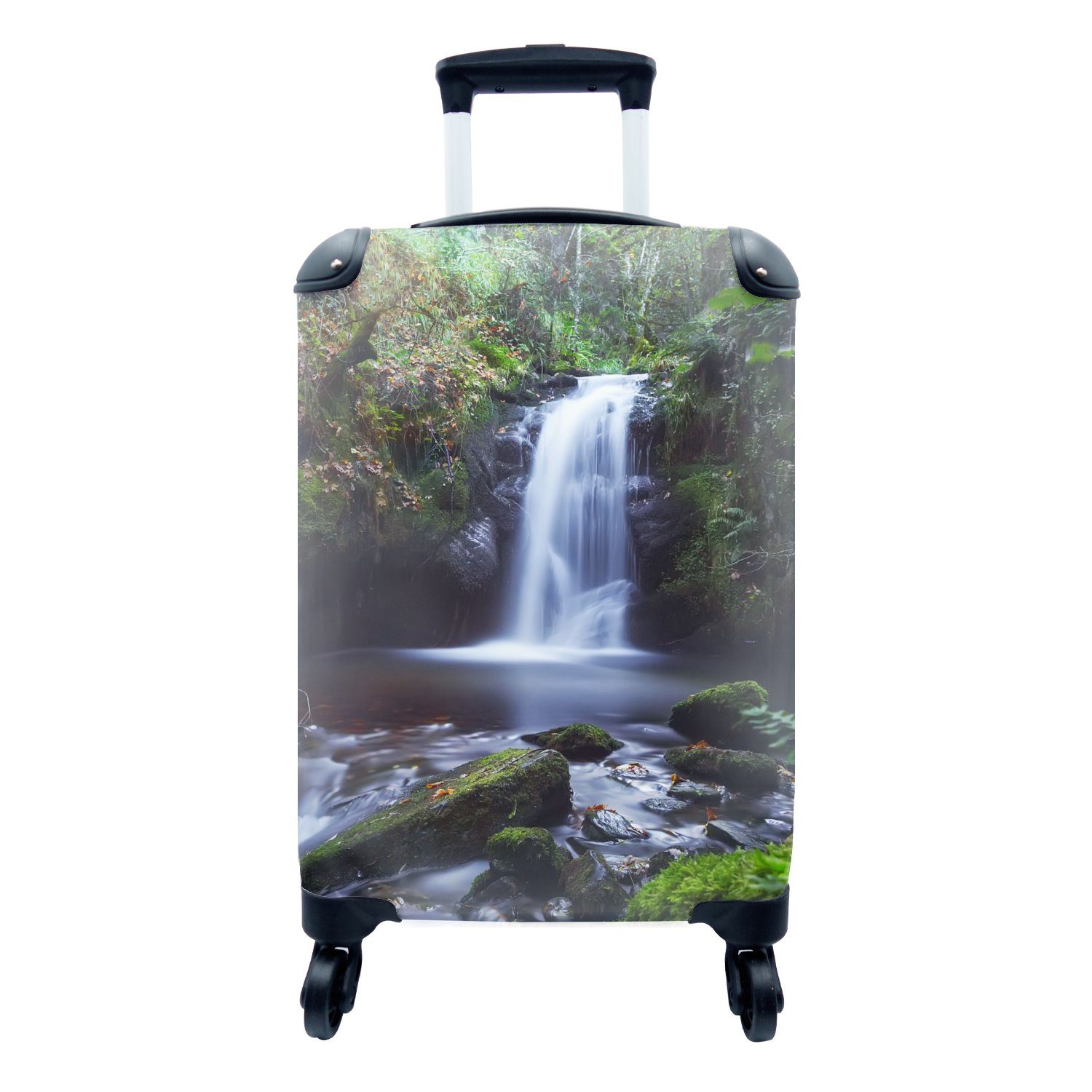 MuchoWow Handgepäckkoffer Wasserfall - Natur - Wasser, 4 Rollen, Reisetasche mit rollen, Handgepäck für Ferien, Trolley, Reisekoffer