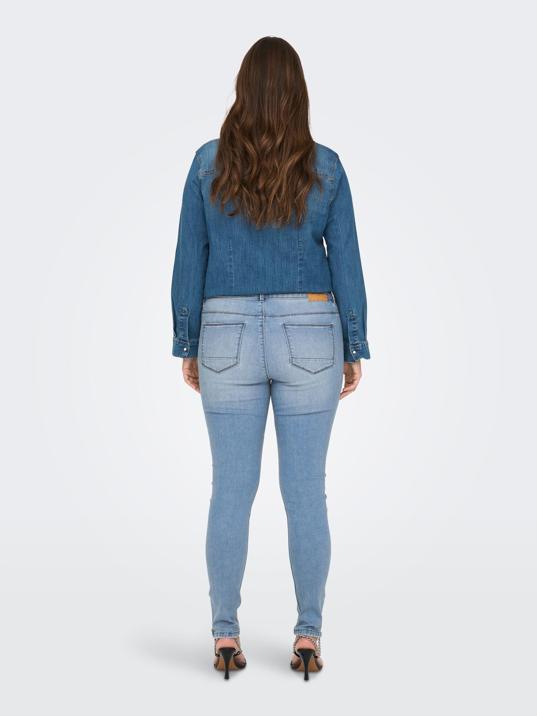ONLY CARMAKOMA Skinny-fit-Jeans CARKARLA SK REG BJ759 ANK mit Effekt NOOS DNM Destroyed