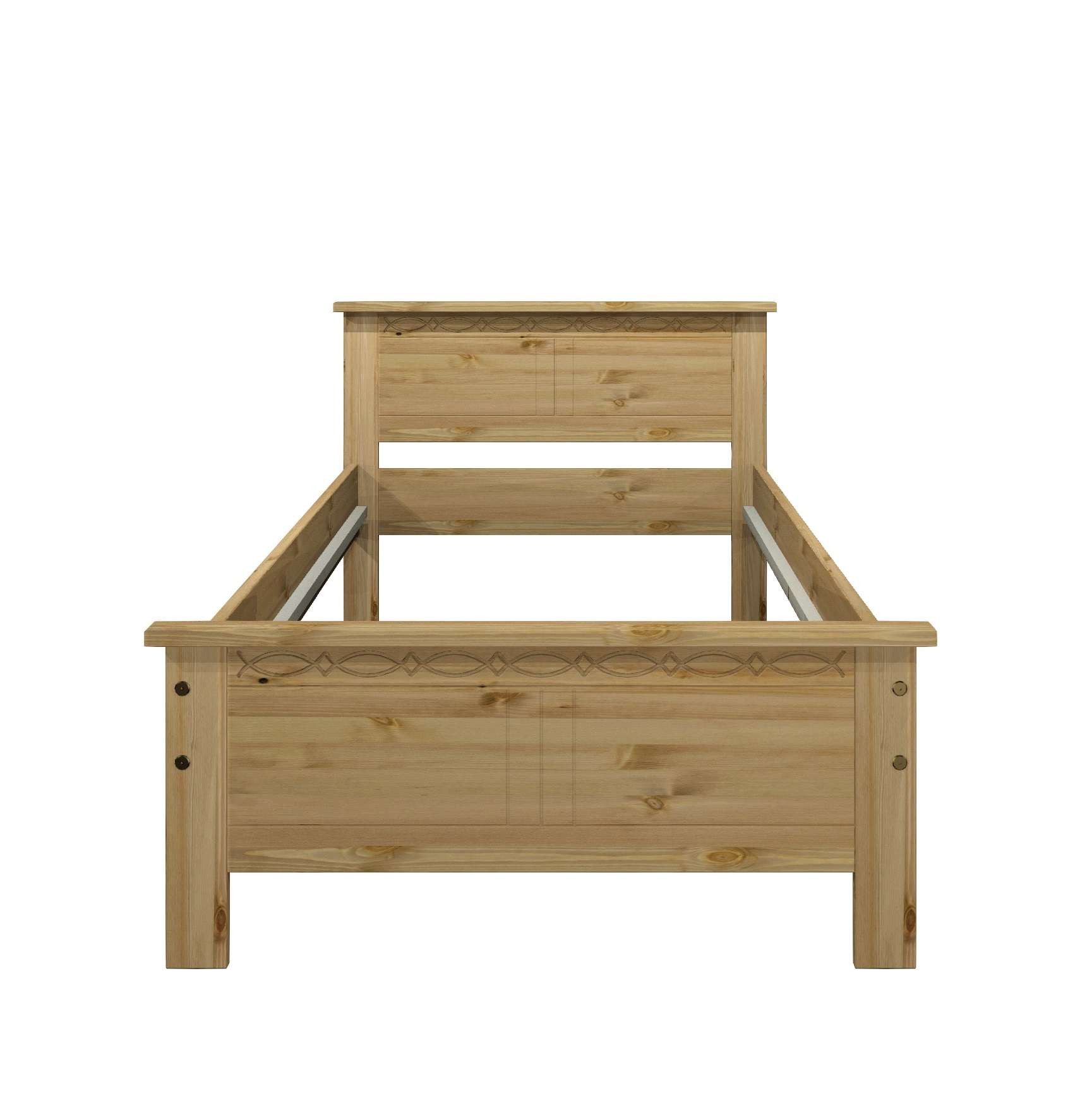 OTTO home Massivholzbett Indra, Landhausstil, edles Design,zertifiziertes Massivholz (Breite/Belastbarkeit 180cm/220 KG, 140cm/180 KG, 90cm/120 KG), mit Kopftei – Bild 5 von 5