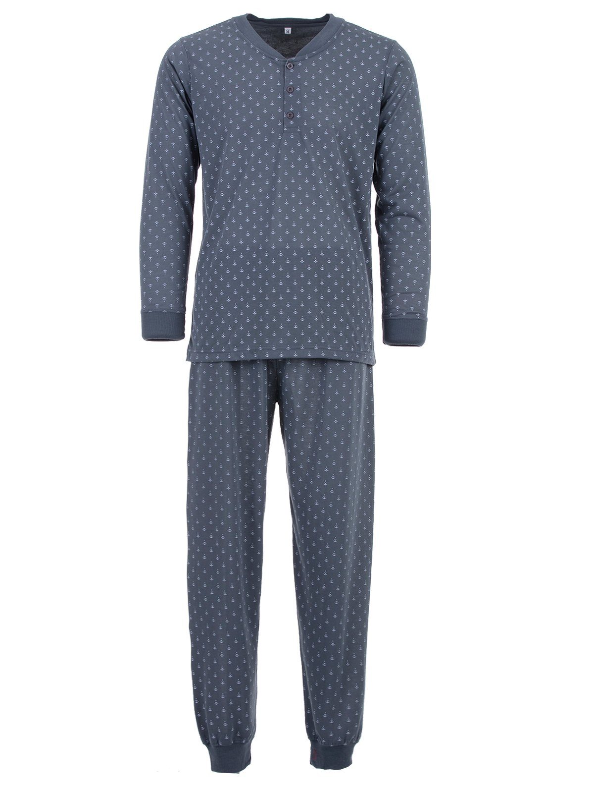 Schlafanzug Lucky - Pyjama Set anthrazit Pfeil Langarm