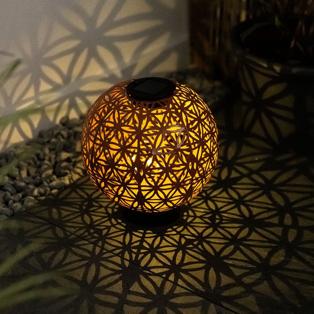 LED Glas Kugel Tisch Lampe bronze Sternen Effekt Arbeits Zimmer Deko Leuchte 