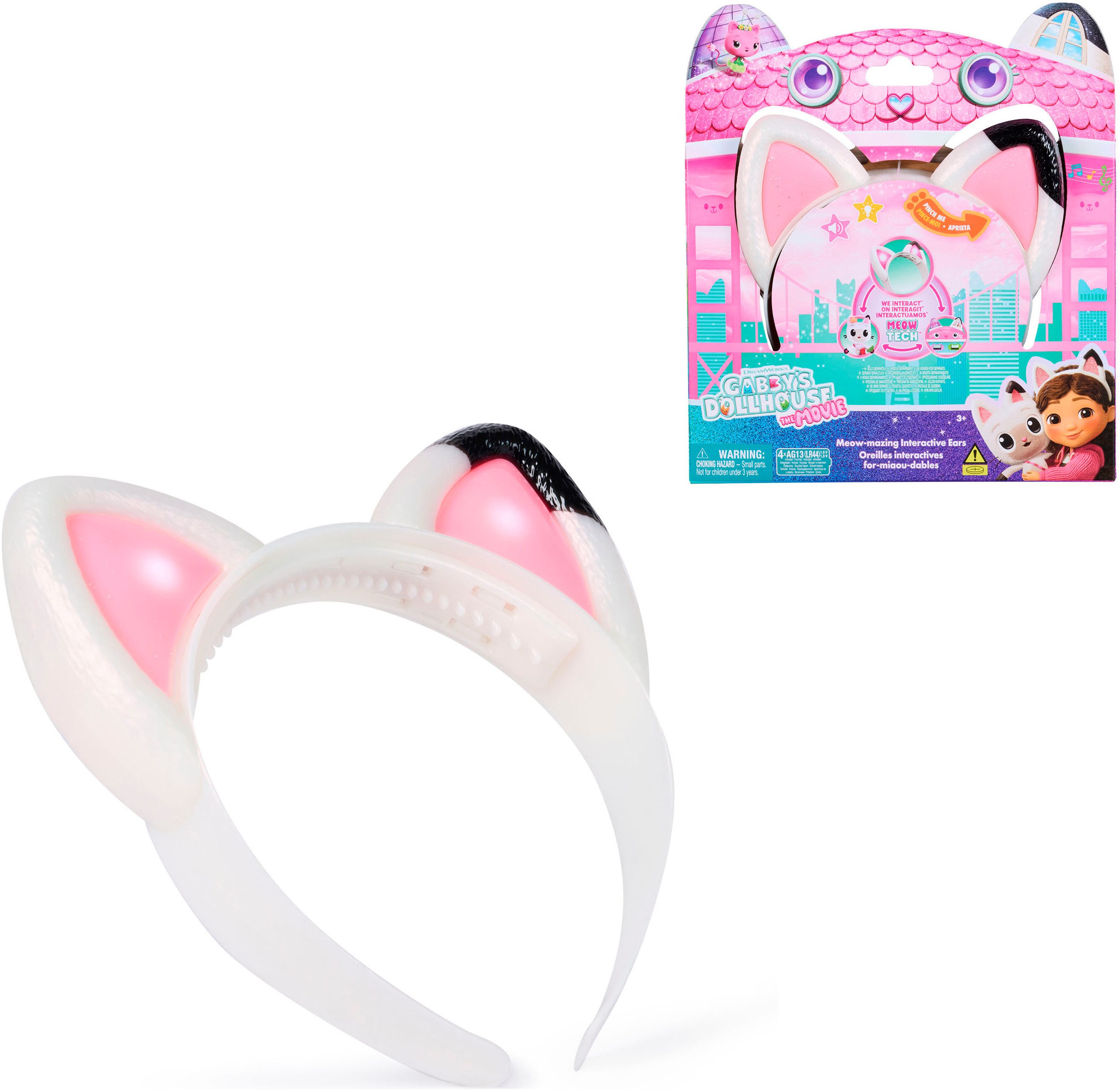 Spin Master Kreativset Gabby’s Dollhouse: Der Film – Miau-tastischer Katzenohren-Haarreif, interaktiv, mit Licht und Sound