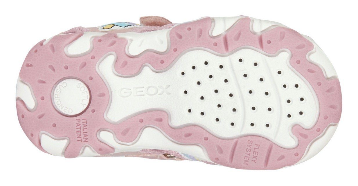 Geox B Sandale FLAFFEE an mit SANDAL Seite Eis-Motiv süßem der rosa-metallic-pastelfarben GIR