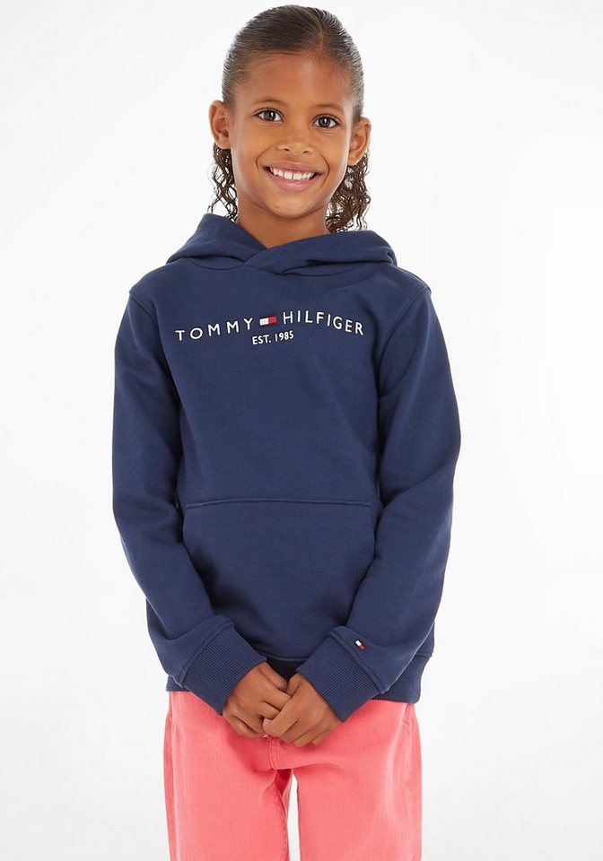 Tommy Hilfiger Kapuzensweatshirt ESSENTIAL HOODIE für Jungen und Mädchen,  Mit gefütterter Kapuze und Kängurutasche