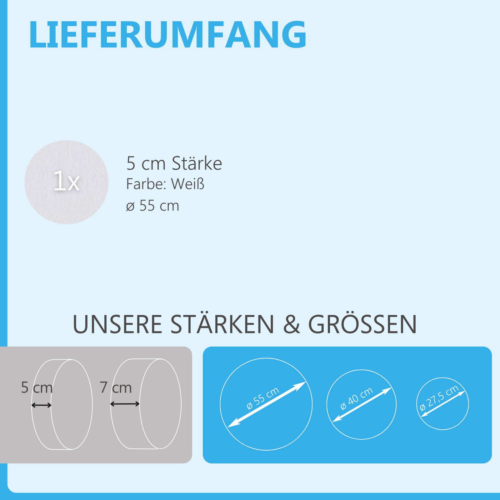 platino24 Akustikplatte 1 Akustik Schallabsorber aus Basotect ® G+ / Kreis 55 cm – Bild 3 von 5
