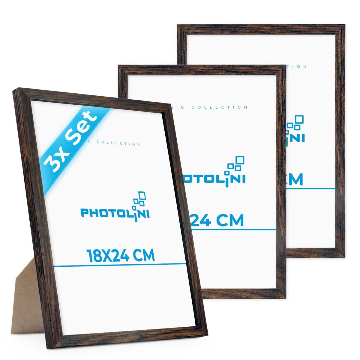 PHOTOLINI Bilderrahmen 3er Set, stabiles MDF-Holz, mit Acrylglas, extra Zub günstig online kaufen