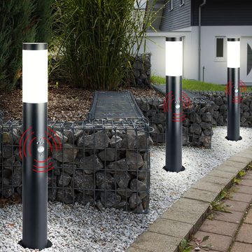 etc-shop LED Außen-Stehlampe, Leuchtmittel inklusive, Warmweiß, Farbwechsel, Außen Steh Lampe dimmbar Bewegungsmelder Garten Hof Edelstahl Leuchte