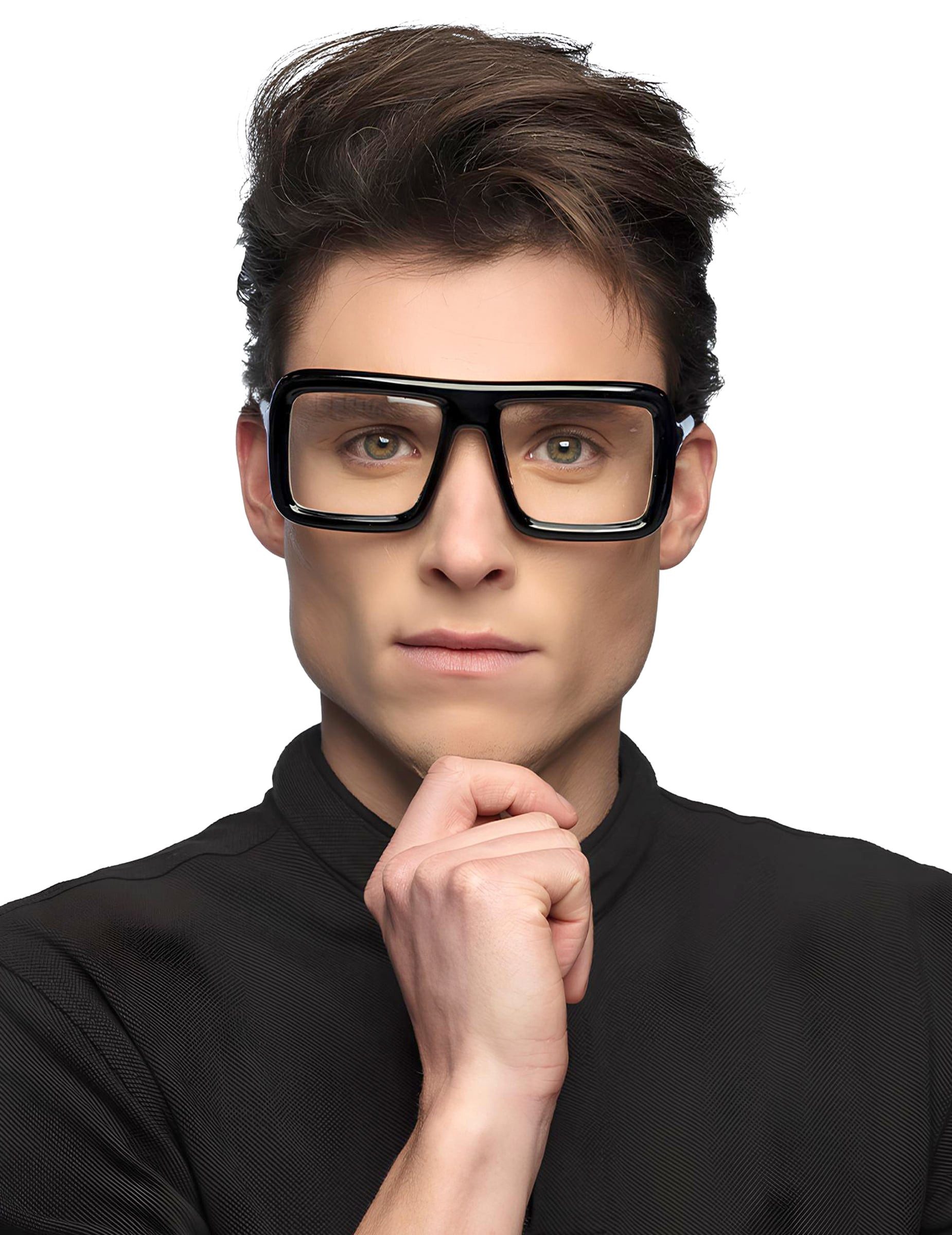 Boland Kostüm Retro Brille für Erwachsene schwarz