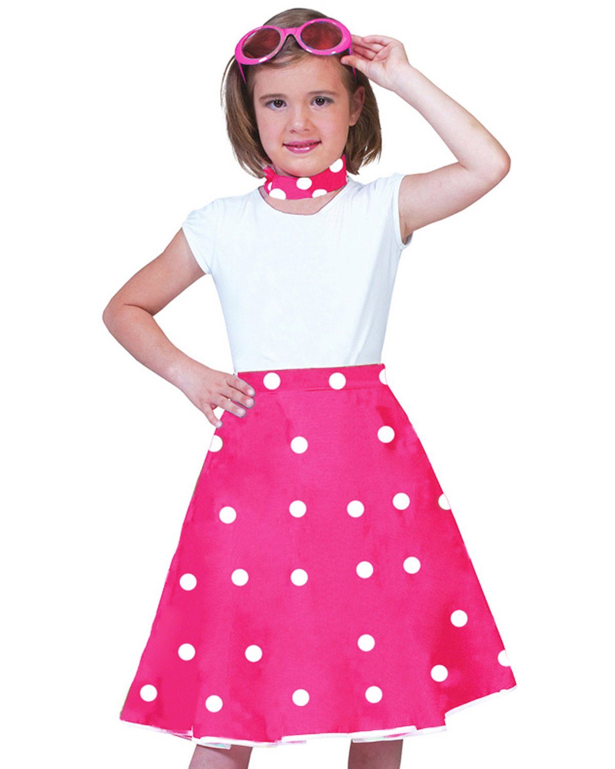 Das Kostümland Kostüm 50er Jahre Kostüm - Kinder Tellerrock mit Halstuch