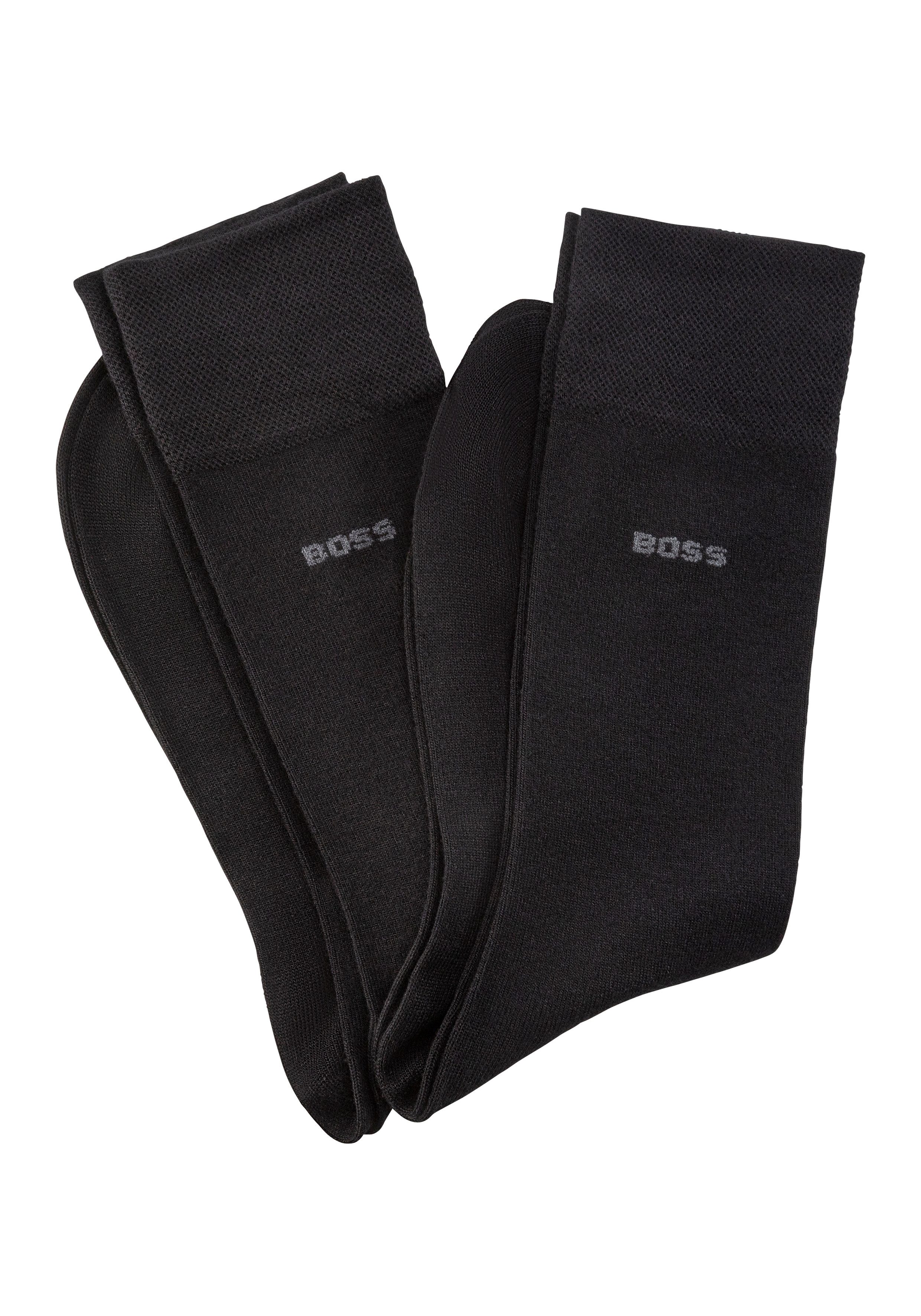 BOSS Businesssocken 2P RS Bamboo 1027 (Packung, 2-Paar) mit Strickbündchen günstig online kaufen