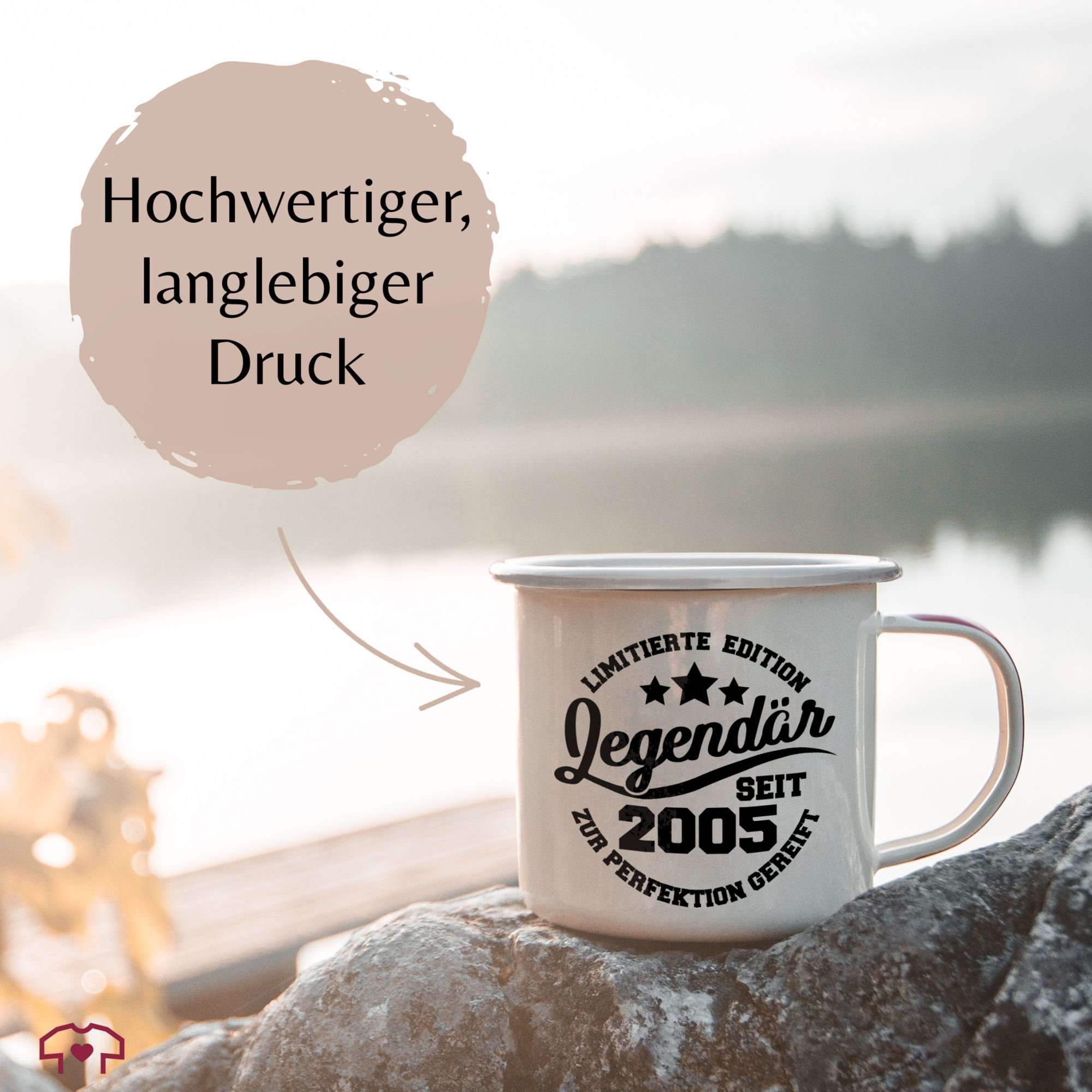 Shirtracer Tasse schwarz, - Tasse 2005 2 18. seit Geburtstag Weiß Stahlblech, Legendär Silber