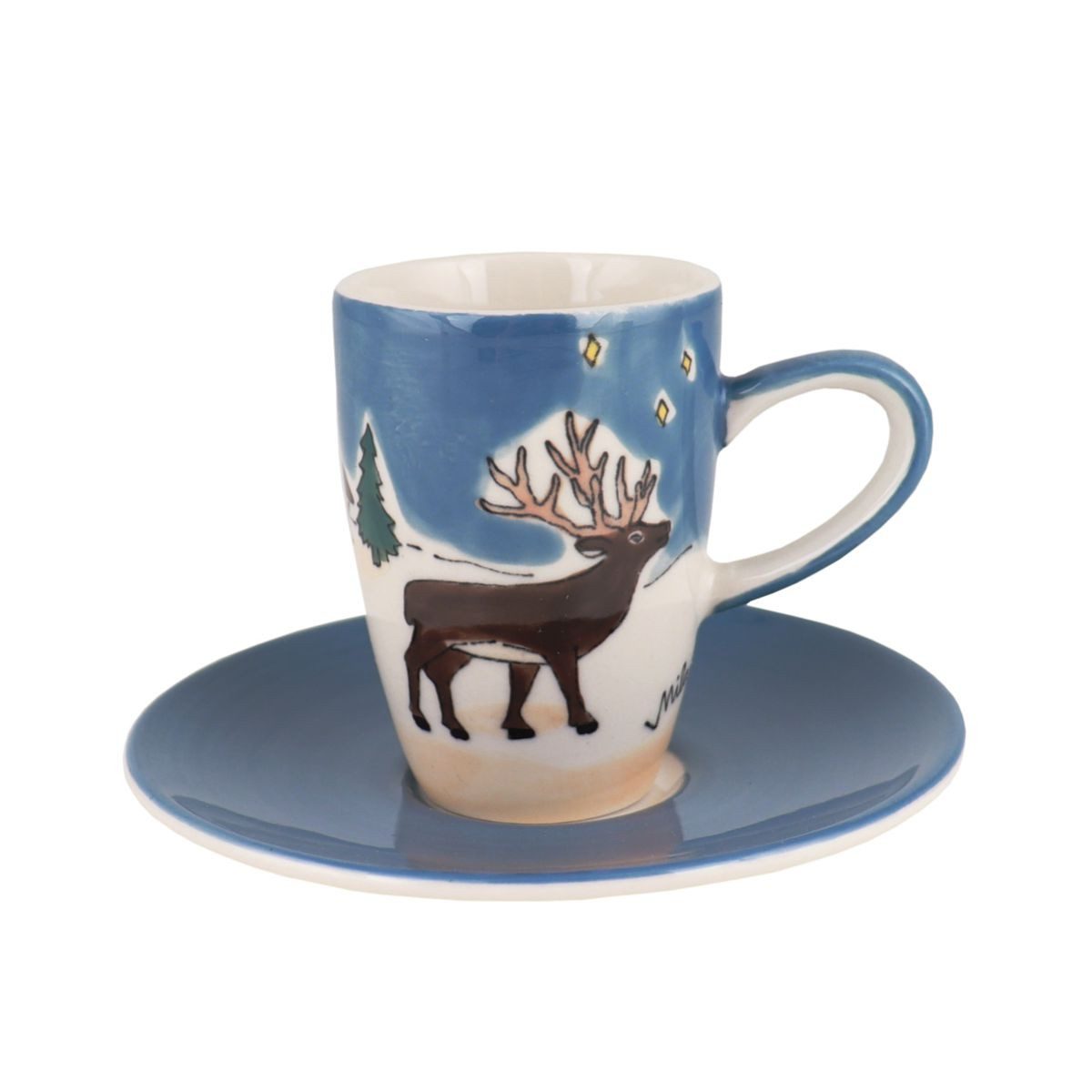 440s Espressotasse Mila Keramik Espresso-Tasse mit Untere Rotwild, Keramik