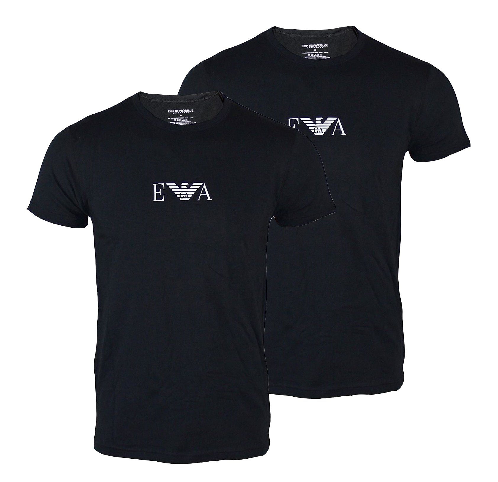 T-Shirt black Emporio T-Shirts Rundhals Pack T-Shirt Armani 2er (2-tlg)