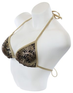 Miss Beach Triangel-Bikini-Top wattiert, Oriental-Design, Glanz-Optik, Vorgeformtes Bikini-Oberteil