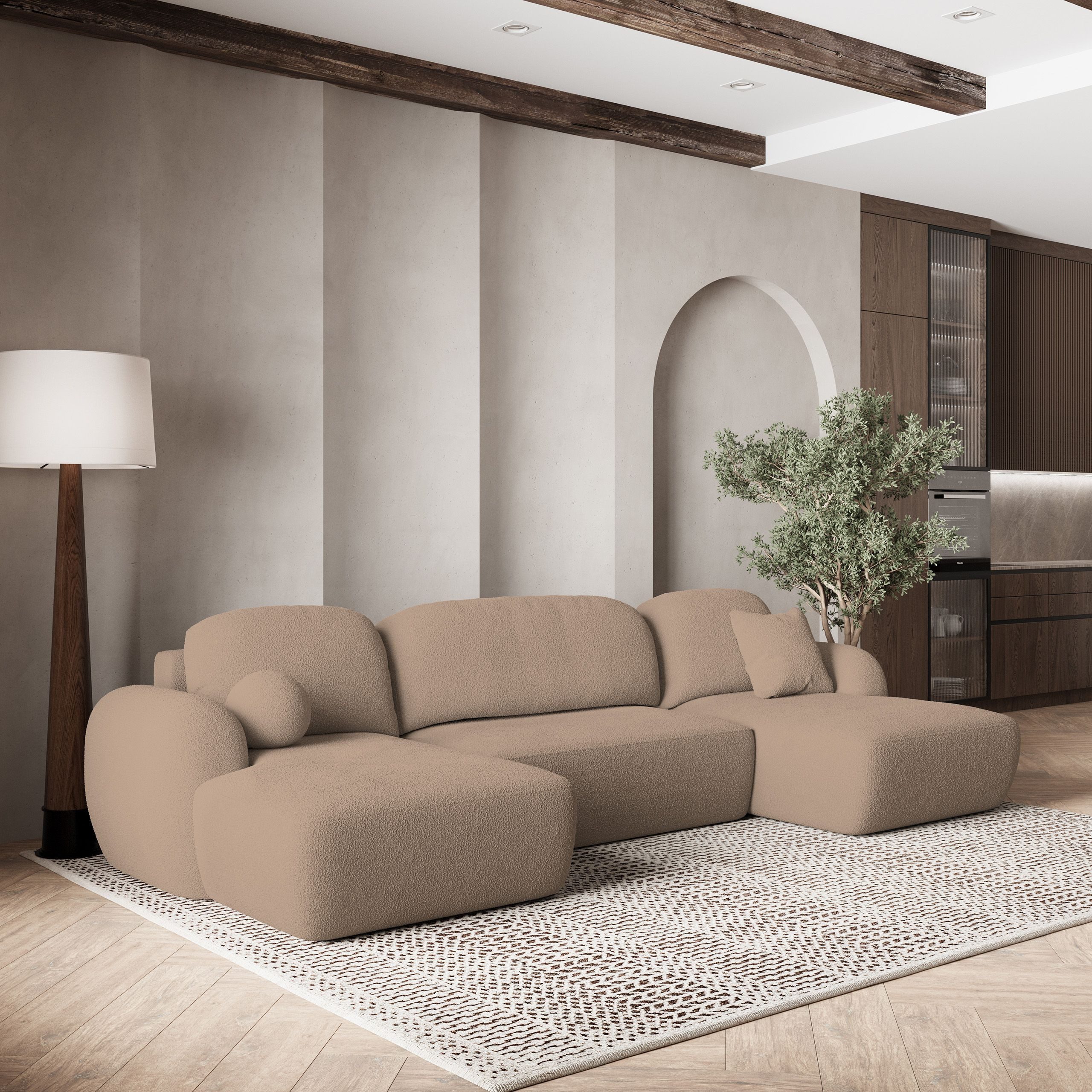 Masseno Ecksofa SAVONA mit Schlaffunktion U-Form, günstig online kaufen