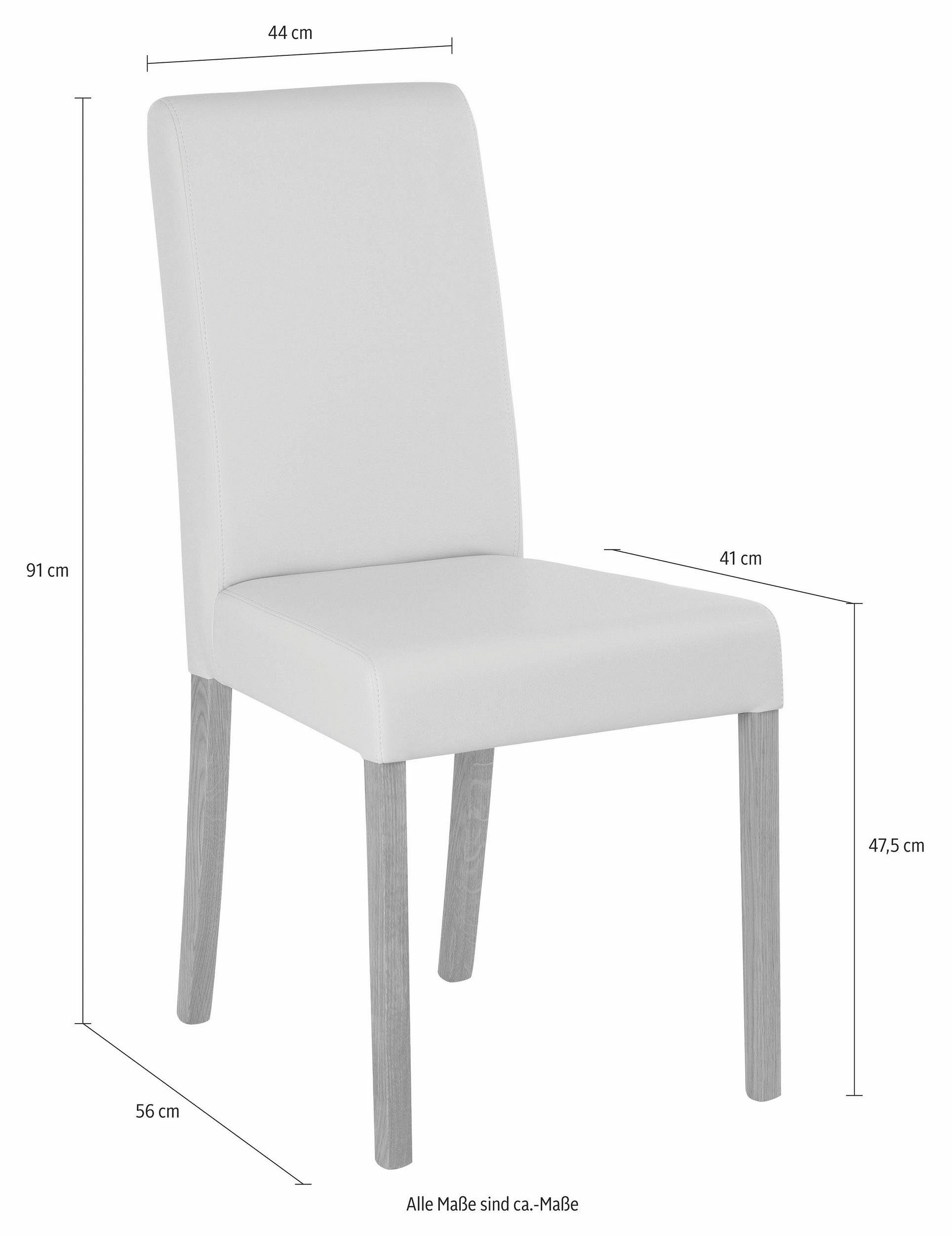 Home affaire 4-Fußstuhl Bologna (Set, 2 St), Gestell aus Massivholz