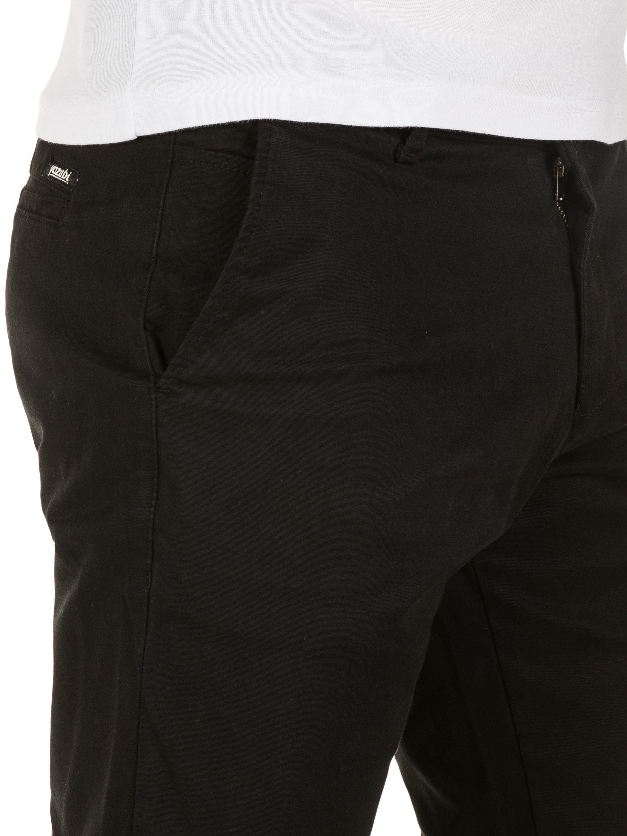 Schwarz ( hohem Chinohose Tragekomfort M192 mit 194008) Pants black Yazubi Chino