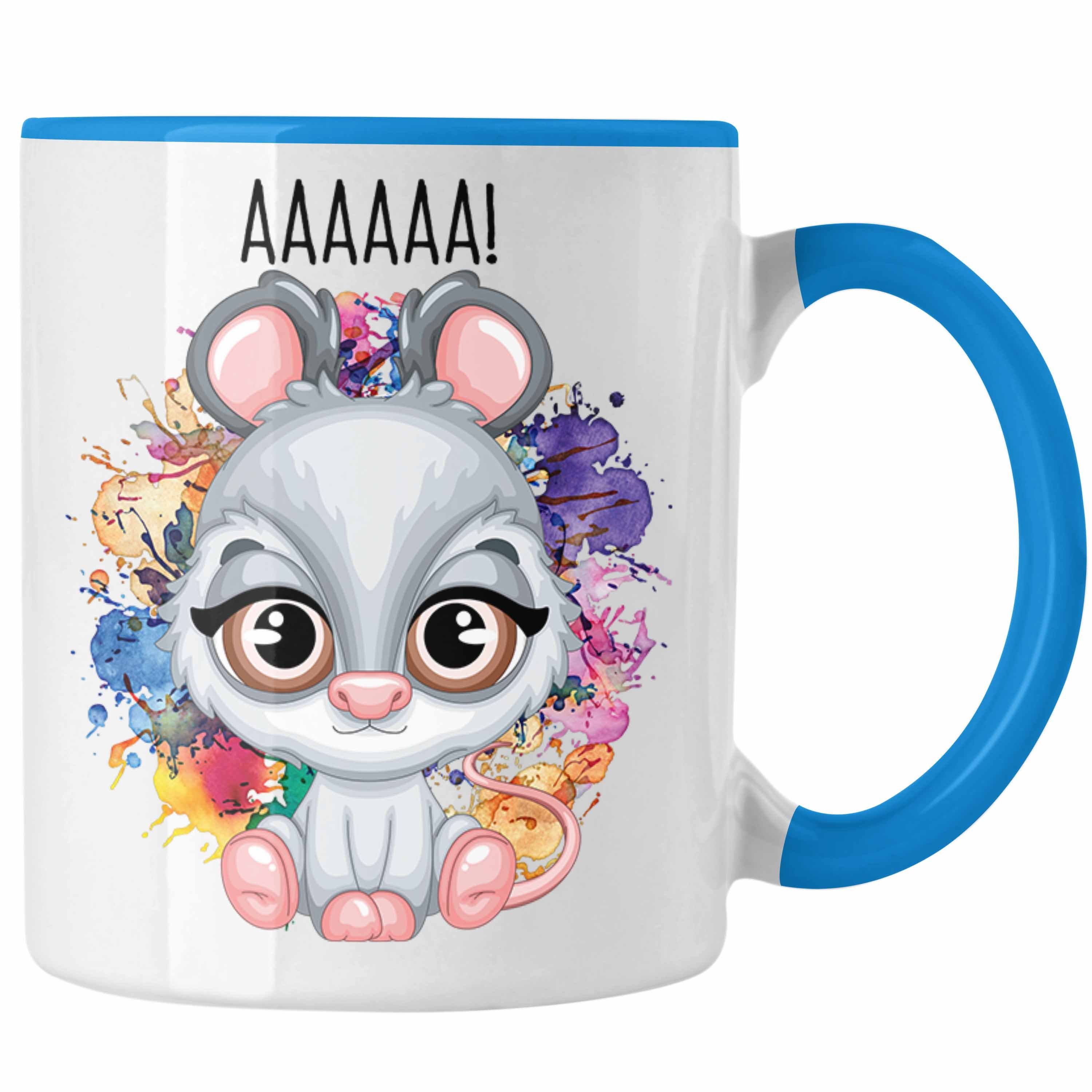 Geschenk Rattenbesitzer Blau Tasse Trendation Geschenkidee Ratte Tasse