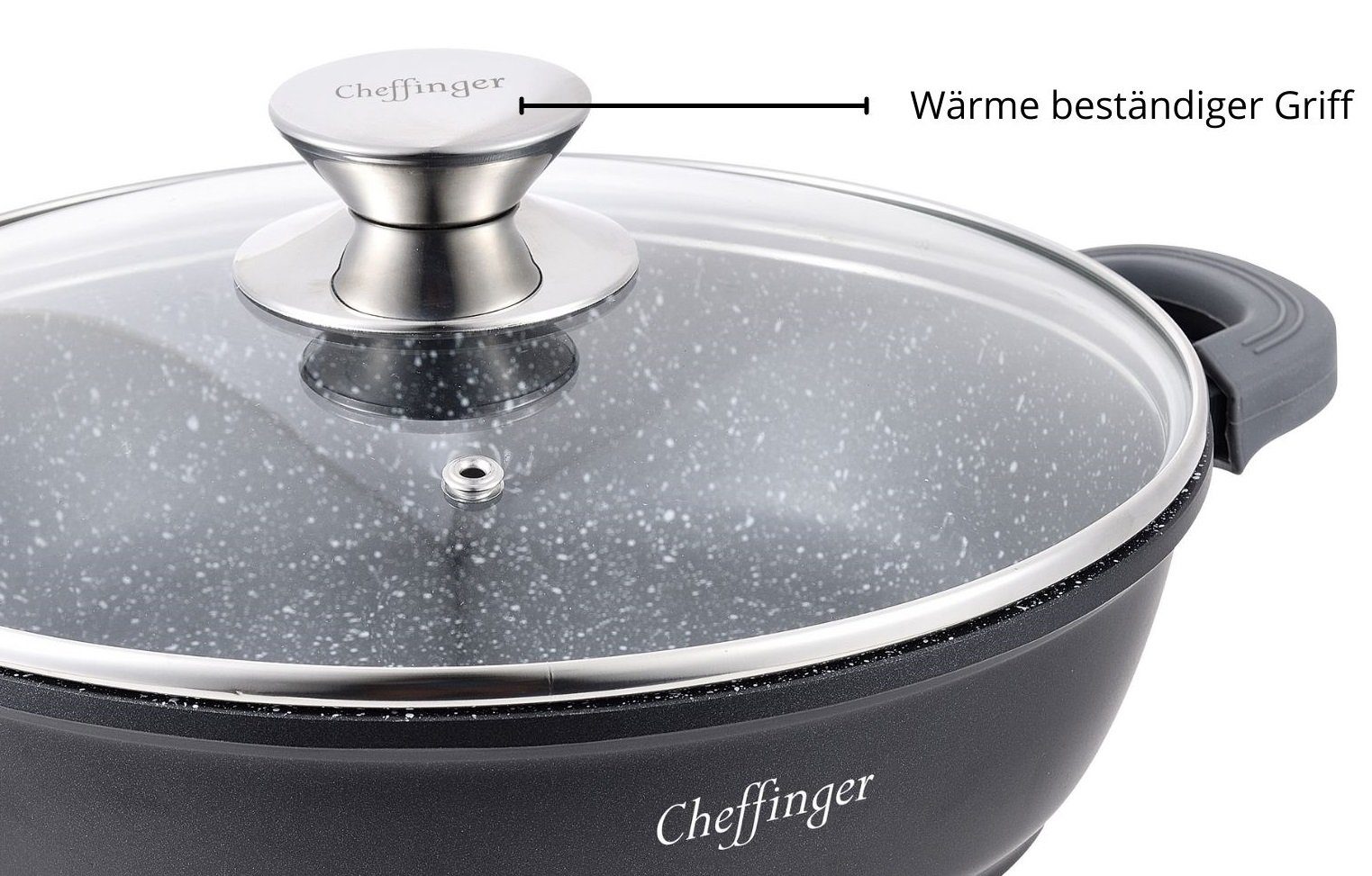 Cheffinger Kofferset Servierpfanne Schmorpfanne Kochtopf mit Deckel Induktion Ø28cm Aluguss. € 32,99, (€ 32,99 pro 1 Stk).