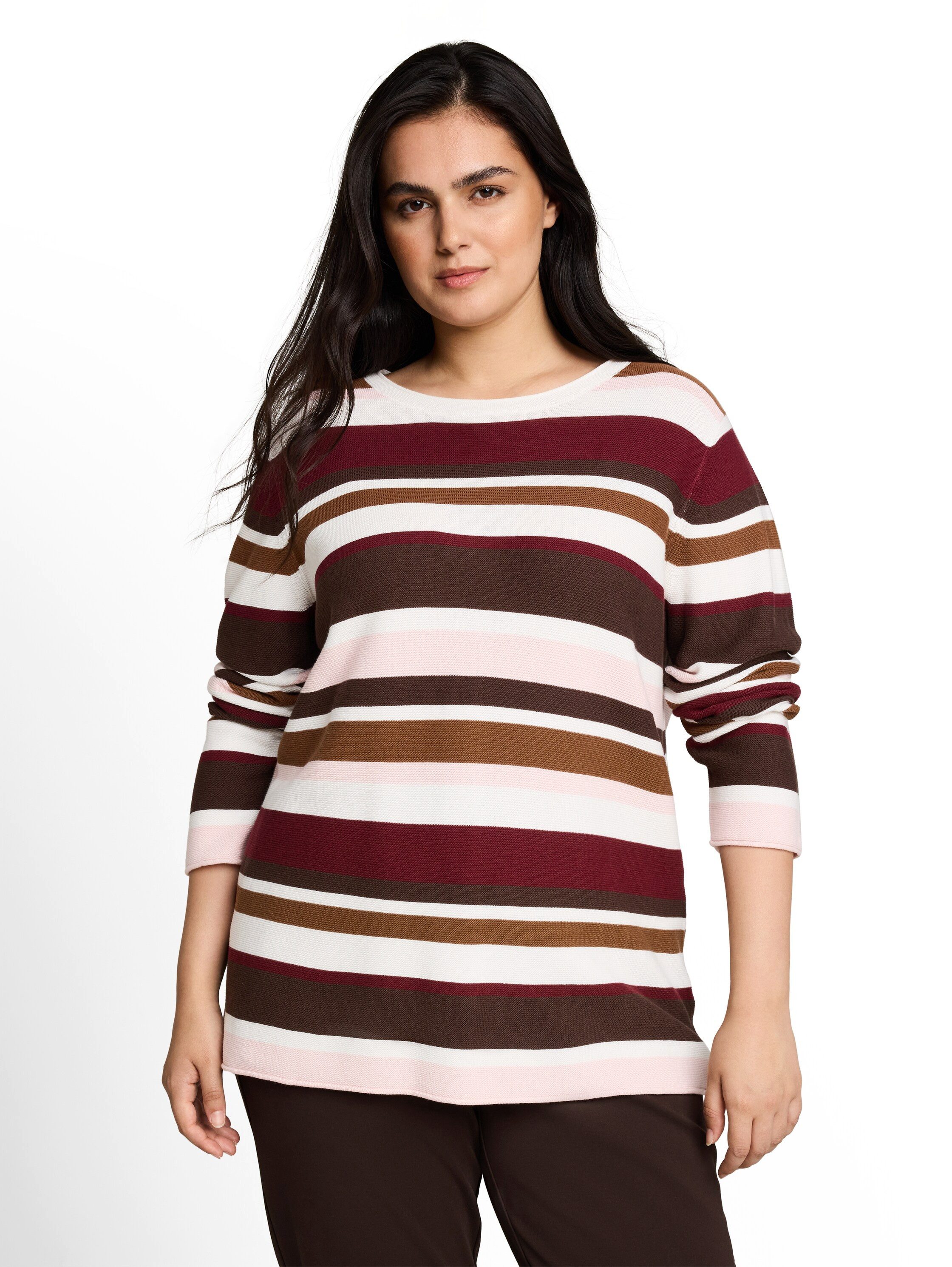 TOM TAILOR PLUS Strickpullover TTP Pullover mit feiner Struktur und aus reiner Baumwolle / Große Größen