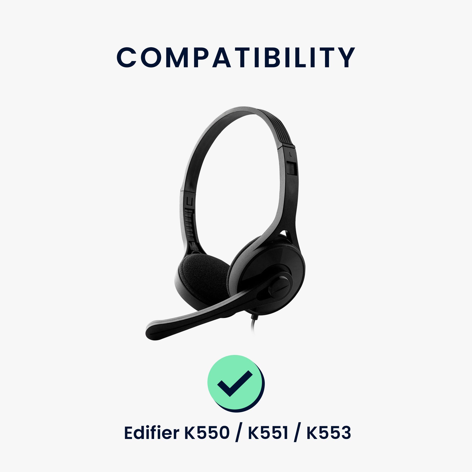 Kopfhörer für Ohrpolster / Kunstleder für K550 Ear / - Headphones) Over K553 Polster Edifier 2x K551 kwmobile Polster (Ohrpolster Ohr
