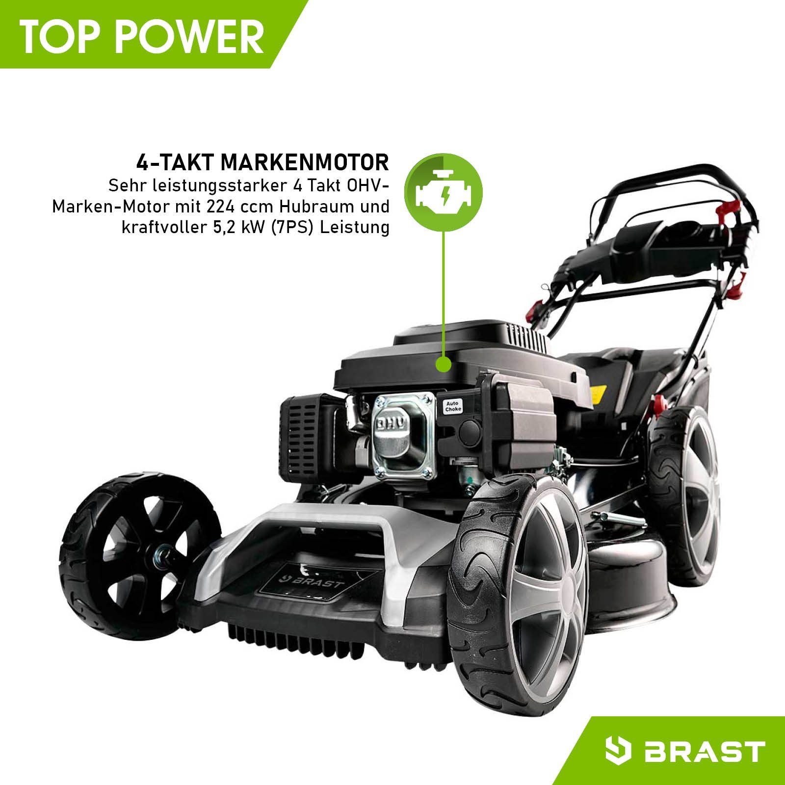 BRAST Benzinrasenmäher mit Antrieb 5,2kW (7PS) Radantrieb und