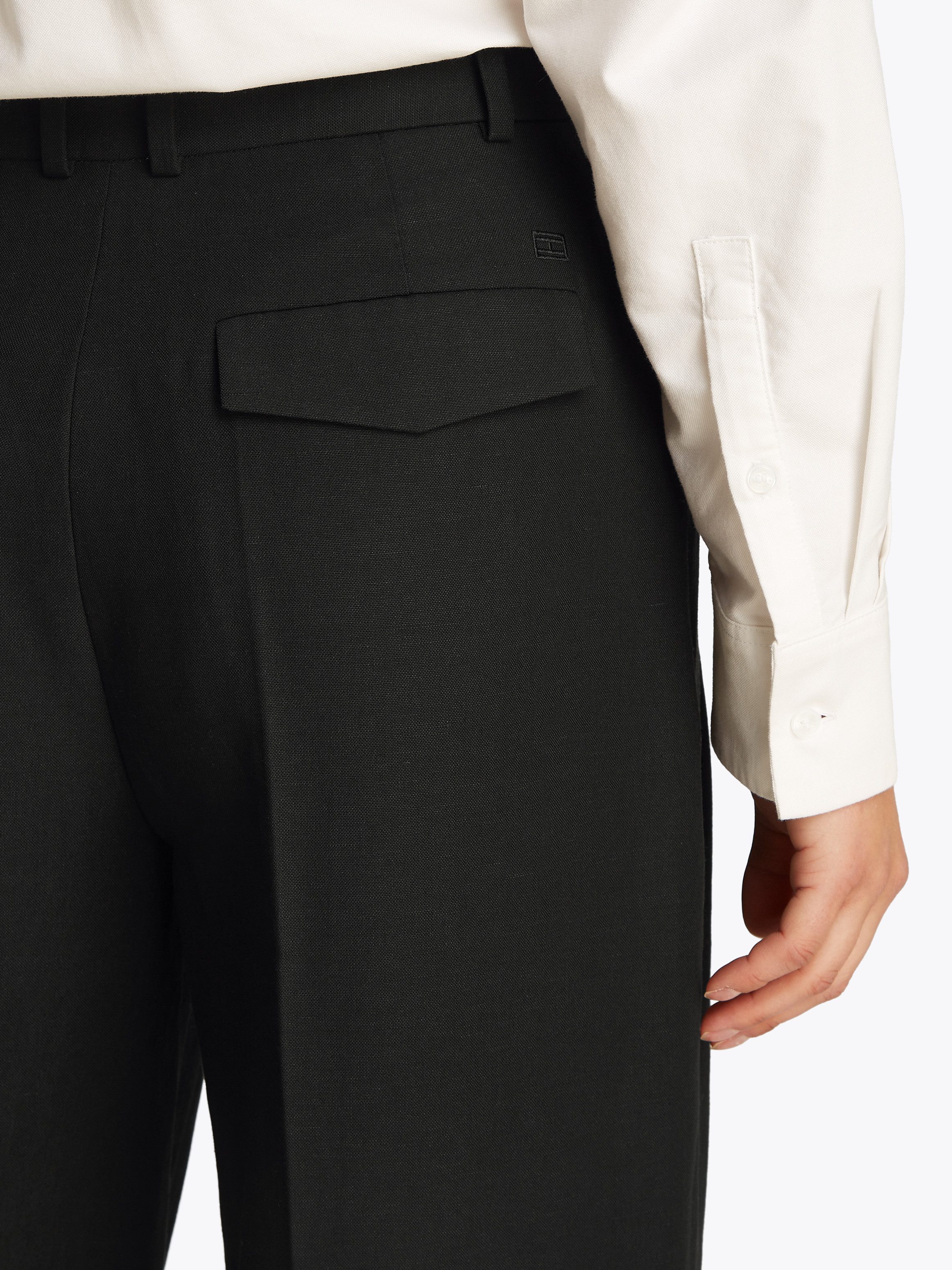 Tommy Hilfiger Webhose LINEN MIX RLXD STRAIGHT PANTS mit Falten,kühlendes P günstig online kaufen