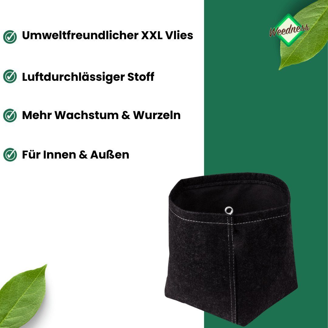 Pflanzsack Innen in für Außen Stofftopf Schwarz Textil Blumentopf & Blumentopf Weedness